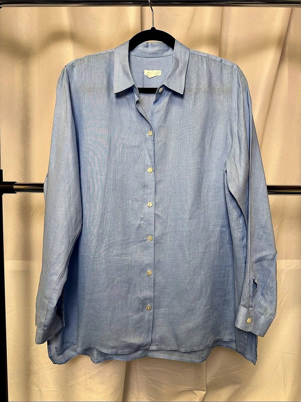 J. Jill women’s love linen Essential Shirt Button Down in Blue Size Medium